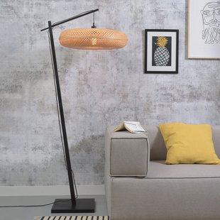 GOOD&MOJO Vloerlamp 'Palawan' Bamboe, 176cm, kleur Zwart/Naturel