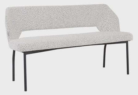 MUST Living Eetkamerbank 'Bloom' Bouclé, 150cm, kleur Lichtgrijs