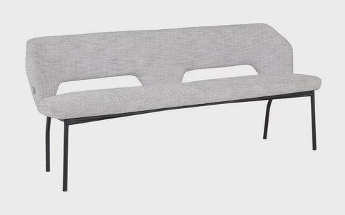 MUST Living Eetkamerbank 'Bloom' Polaris, 190cm, kleur Lichtgrijs