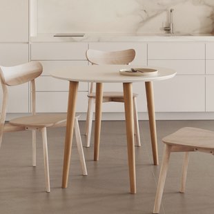 Kave Home Uitschuifbare Ronde Eettafel 'Oqui' 90 - 170 x 90cm, kleur Wit