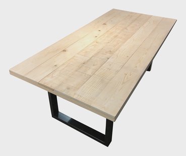 Artistiq Eettafel 'Alieke' Met zwarte U-poot, Mangohout, 220 x 100cm