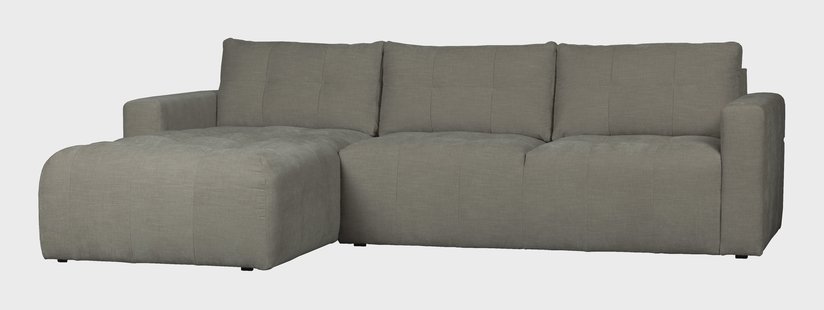 vtwonen Loungebank 'Bar' Links, Washed look, kleur Warm Grijs