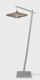 GOOD&MOJO Vloerlamp 'Zanzibar' Bamboe en rotan, 176cm, kleur Wit