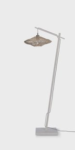 GOOD&MOJO Vloerlamp 'Zanzibar' Bamboe en rotan, 150cm, kleur Wit
