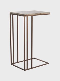 Light & Living Laptoptafel 'Roshan' Travertin, kleur Donkerbruin