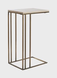 Light & Living Laptoptafel 'Roshan' Travertin, kleur Zand/Antiek Brons