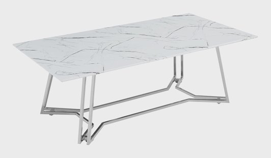 Artistiq Salontafel 'Facundo' Marmerlook, 110 x 60cm, kleur Wit