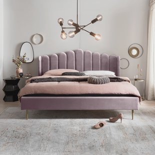 Artistiq Bed 'Harrell' Velvet, 140 x 200cm, kleur Roze