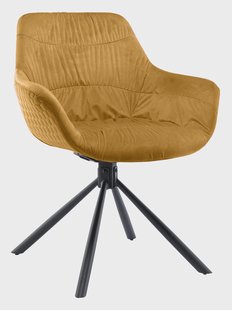 Artistiq Draaibare Eetkamerstoel 'Tyonna' Velvet, kleur Mosterdgeel