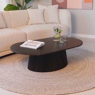 Sohome Ovale Salontafel 'Olav' Mangohout, 120 x 70cm, kleur Walnoot