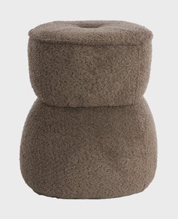 Light & Living Poef 'Leyla' Chenille, kleur Bruin