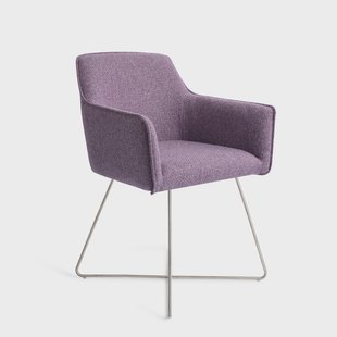 Jesper Home Eetkamerstoel 'Hofu' Cross Steel, kleur Violet Daisy