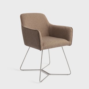 Jesper Home Eetkamerstoel 'Hofu' Beehive Steel, kleur French Toast