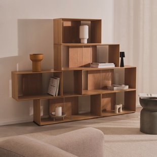 Kave Home Modulair Wandrek 'Litto' Eiken, 114 x 202 cm