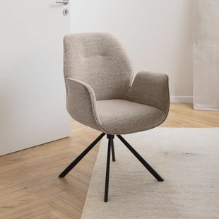 Bendt Draaibare Eetkamerstoel 'Chandler' Bouclé met armleuning, kleur Beige