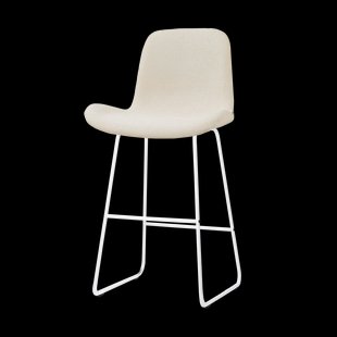 Nino-Fé barkruk cottonbeige - wit onderstel - 75 cm