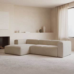 Kave Home 4-zits Loungebank 'Blok' Links, 330cm, kleur Beige