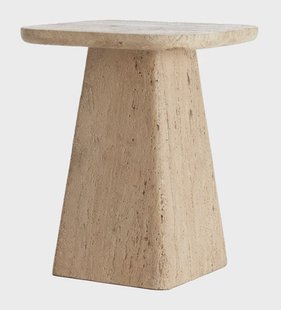 Light & Living Bijzettafel 'Kepami' Travertin, 40 x 40cm, kleur Zand