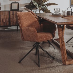 Tower Living Draaibare Eetkamerstoel 'Amaro' kleur Koper