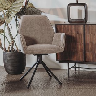Tower Living Draaibare Eetkamerstoel 'Amaro' kleur Beige