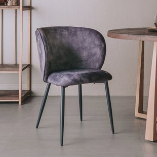 Tower Living Eetkamerstoel 'Perano' Velvet, kleur Donkergrijs