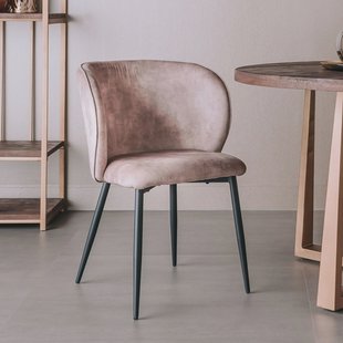 Tower Living Eetkamerstoel 'Perano' Velvet, kleur Zand
