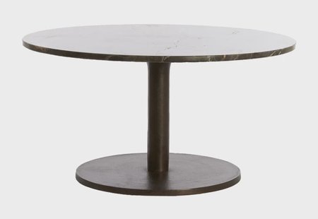 Light & Living Ronde Salontafel 'Pazo' Marmer, 76cm, kleur Donkerbruin