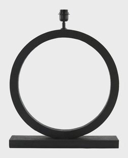 Light & Living Tafellamp 'Tinar' Mangohout, 64cm, kleur Mat Zwart (excl. kap)