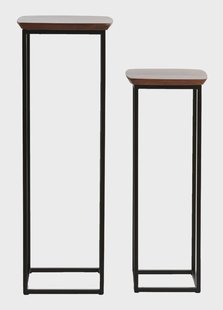 Light & Living Zuil 'Quenza' Acaciahout, Set van 2 stuks, kleur Bruin