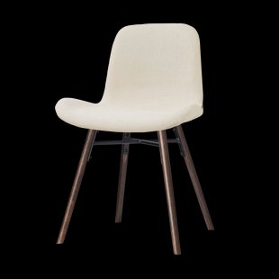 Nena-Fé eetkamerstoel cottonbeige - walnoot houten onderstel