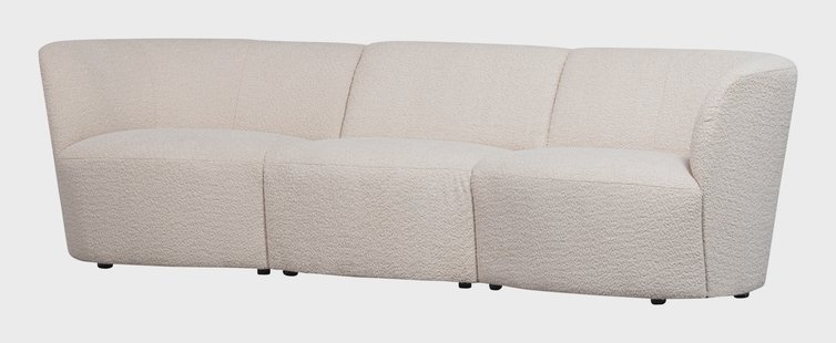 WOOOD 3-zits Bank 'Coco' Bouclé, kleur Crème