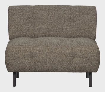 WOOOD Fauteuil 'Lloyd' Geweven stof, kleur Donkerbruin Melange