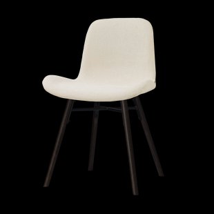 Nena-Fé eetkamerstoel cottonbeige - zwart houten onderstel