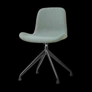 Nola-Fé draaibare eetkamerstoel saliegroen - zwart onderstel