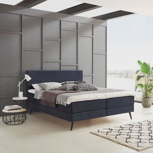 Boxspring 'Nora' kleur donkerblauw - 140 x 200 cm