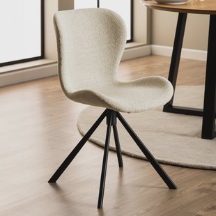 Bendt Draaibare Eetkamerstoel 'Olle' Bouclé, kleur Crème