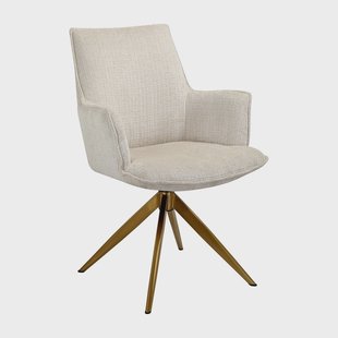 Richmond Draaibare Eetkamerstoel 'Dakota' Met armleuning, Chenille, kleur Beige