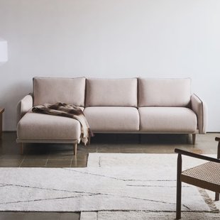 Kave Home 3-zits Loungebank 'Carlota' Links/Rechts, Structuurstof, kleur Beige