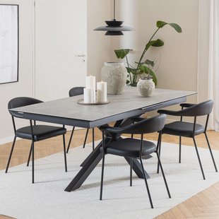 Bendt Uitschuifbare Eettafel 'Line' Keramiek, 200/240 x 100cm, kleur Grijs