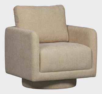 WOOOD Draaifauteuil 'Oscar' Chenille, kleur Naturel
