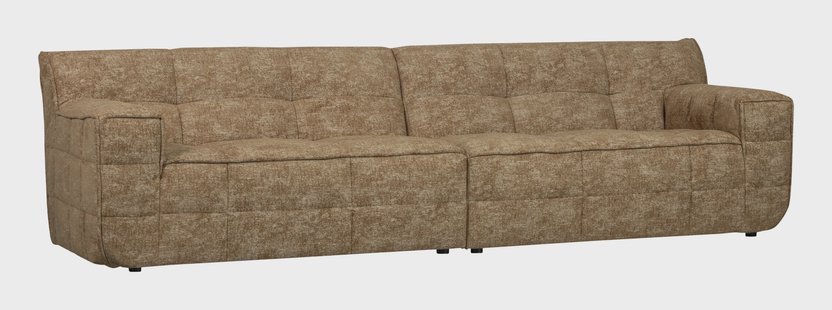 WOOOD 4-zits Bank 'Timor' Chenille, kleur Caramel