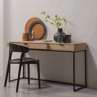 WOOOD Bureau 'Silas' Eiken, 140 x 44cm, kleur Naturel