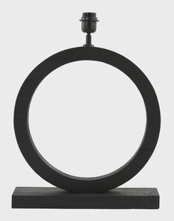 Light & Living Tafellamp 'Tinar' Mangohout, 55cm, kleur Mat Zwart (excl. kap)