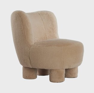 Light & Living Fauteuil 'Kamovu' Teddy, kleur Beige