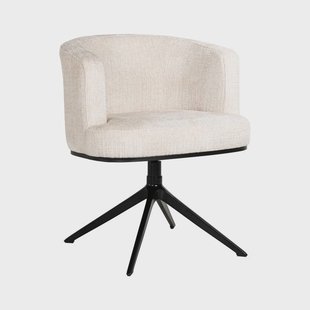 Richmond Draaibare Eetkamerstoel 'Cheyenne' Chenille, kleur Off White