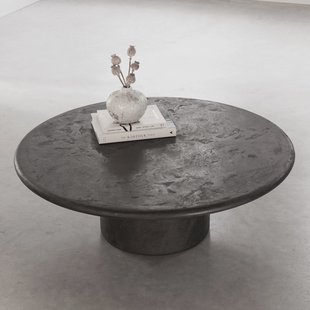 DTP Home Ronde Salontafel 'Silo' Betonlook, 100cm, kleur Zwart