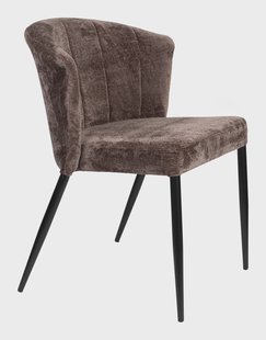 Dutchbone Eetkamerstoel 'Georgia' Chenille, kleur Paars