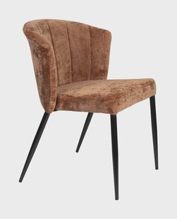 Dutchbone Eetkamerstoel 'Georgia' Chenille, kleur Terra