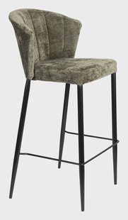 Dutchbone Barstoel 'Georgia' Chenille, kleur Groen (zithoogte 75cm)