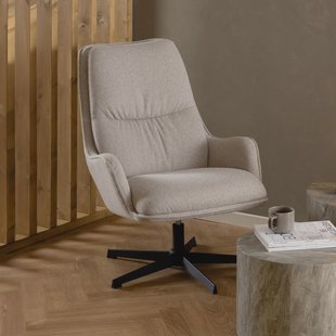 Bendt Draaifauteuil 'Damiano' Stof, kleur Beige